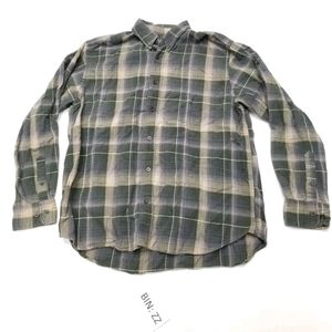 Eddie Bauer Shirt Men's Size Large Green Plaid Relaxed Fit Flannel Button Up :ZZ